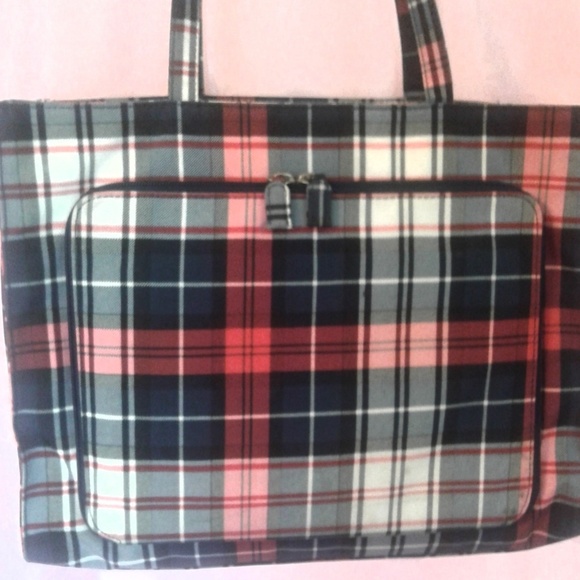 👜 Tommy Hilfiger Vintage Plaid Satchel w/internal Wallet 👜 - Picture 1 of 9